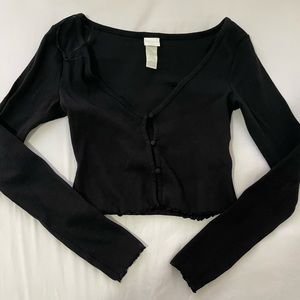 H&M Ribbed Cropped Cardigan